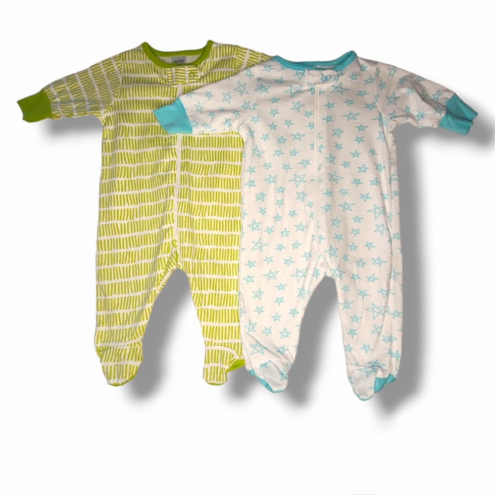 Onesies Zip-up Footed Pajamas 2 Piece Bundle Newborn